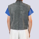 Sleeveless Leather Coaching Jacket - Prieur USA